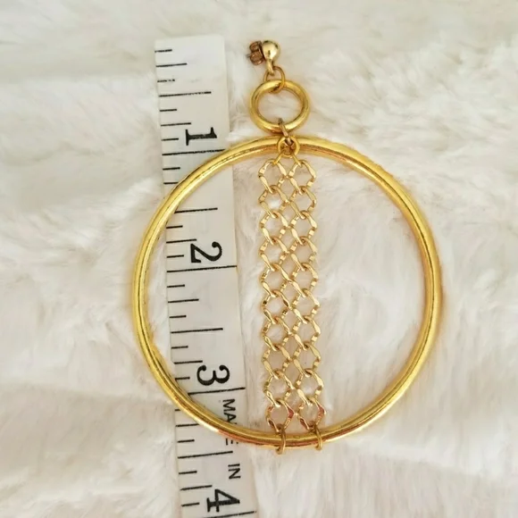 VANESSA MOONEY // ltd ed gold drop hoop chain detail earrings